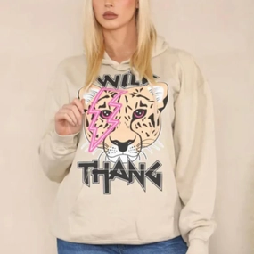 Wild Thing Tiger Lounge Hoodie mum jeans promo