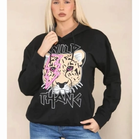 Wild Thing Tiger Lounge Hoodie mum jeans promo