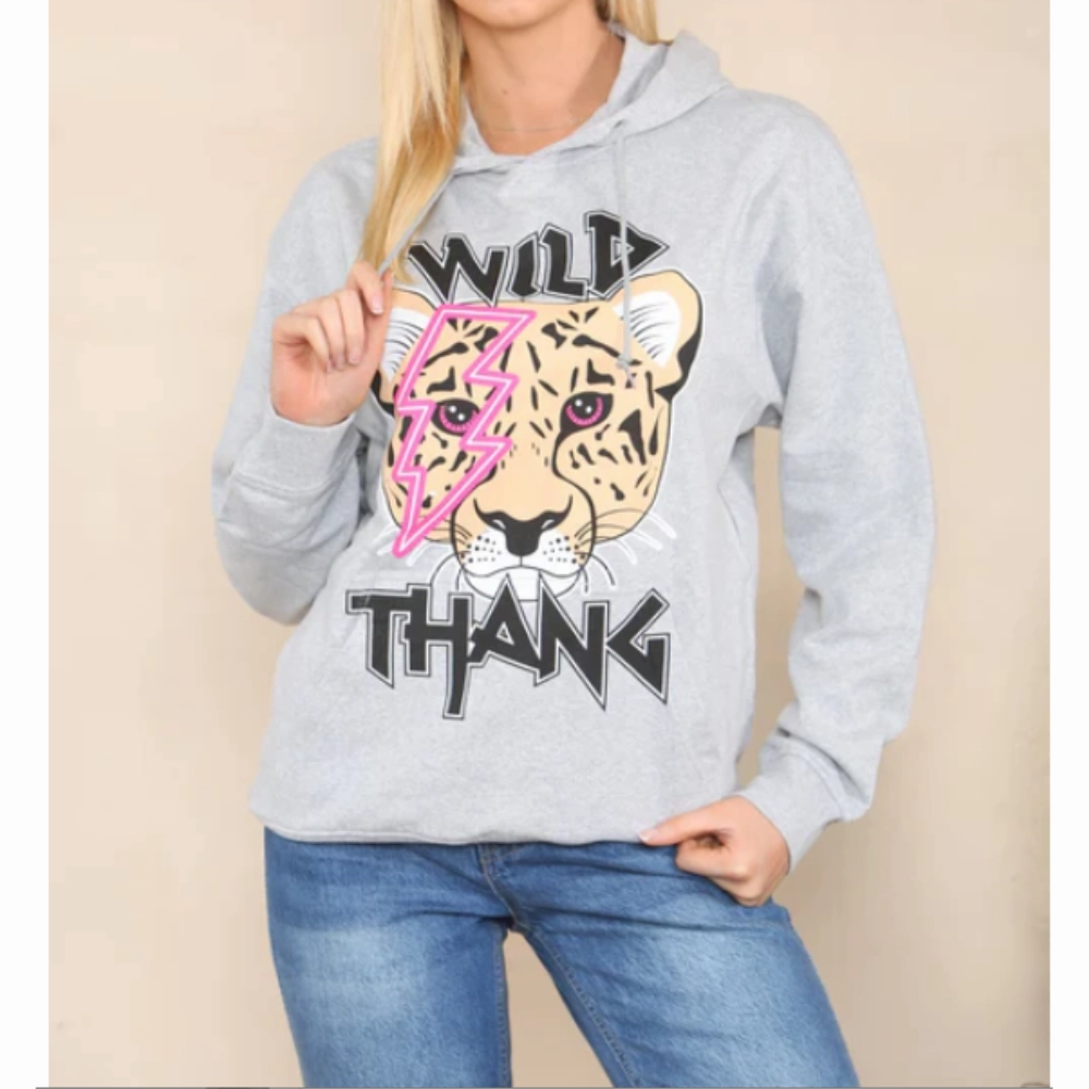Wild Thing Tiger Lounge Hoodie mum jeans promo