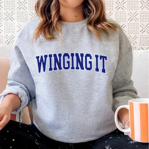 Winging It Varsity Sweatshirt postpartum clothes sale
