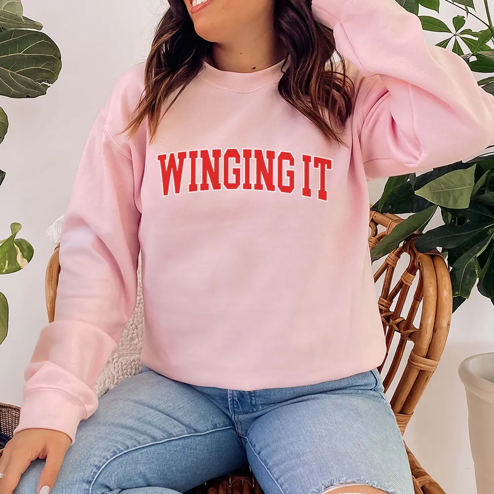 Winging It Varsity Sweatshirt postpartum clothes sale