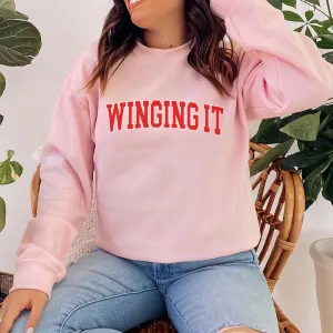 Winging It Varsity Sweatshirt postpartum clothes sale