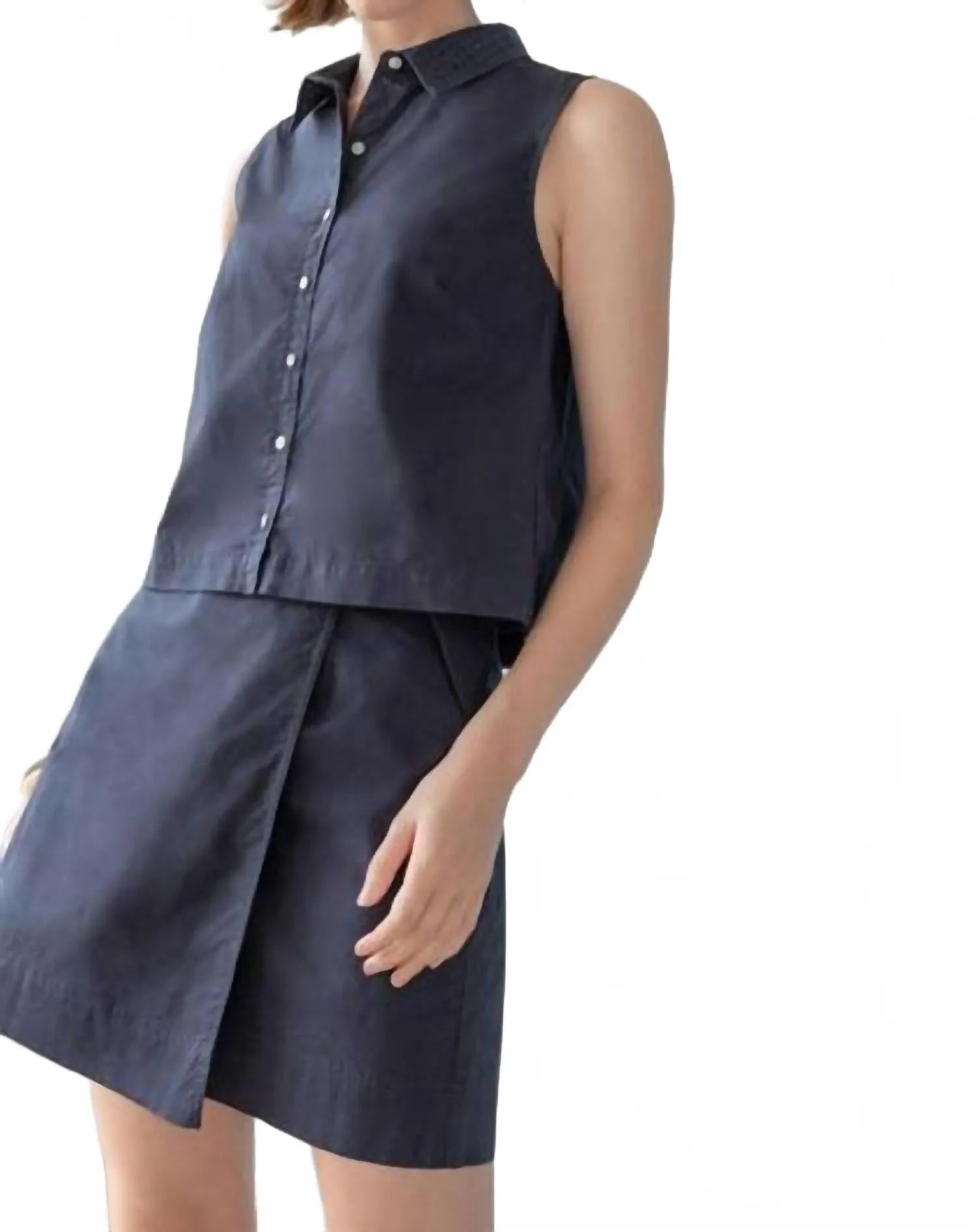 Women's Eyelet Pocket Wrap Skirt In Navy