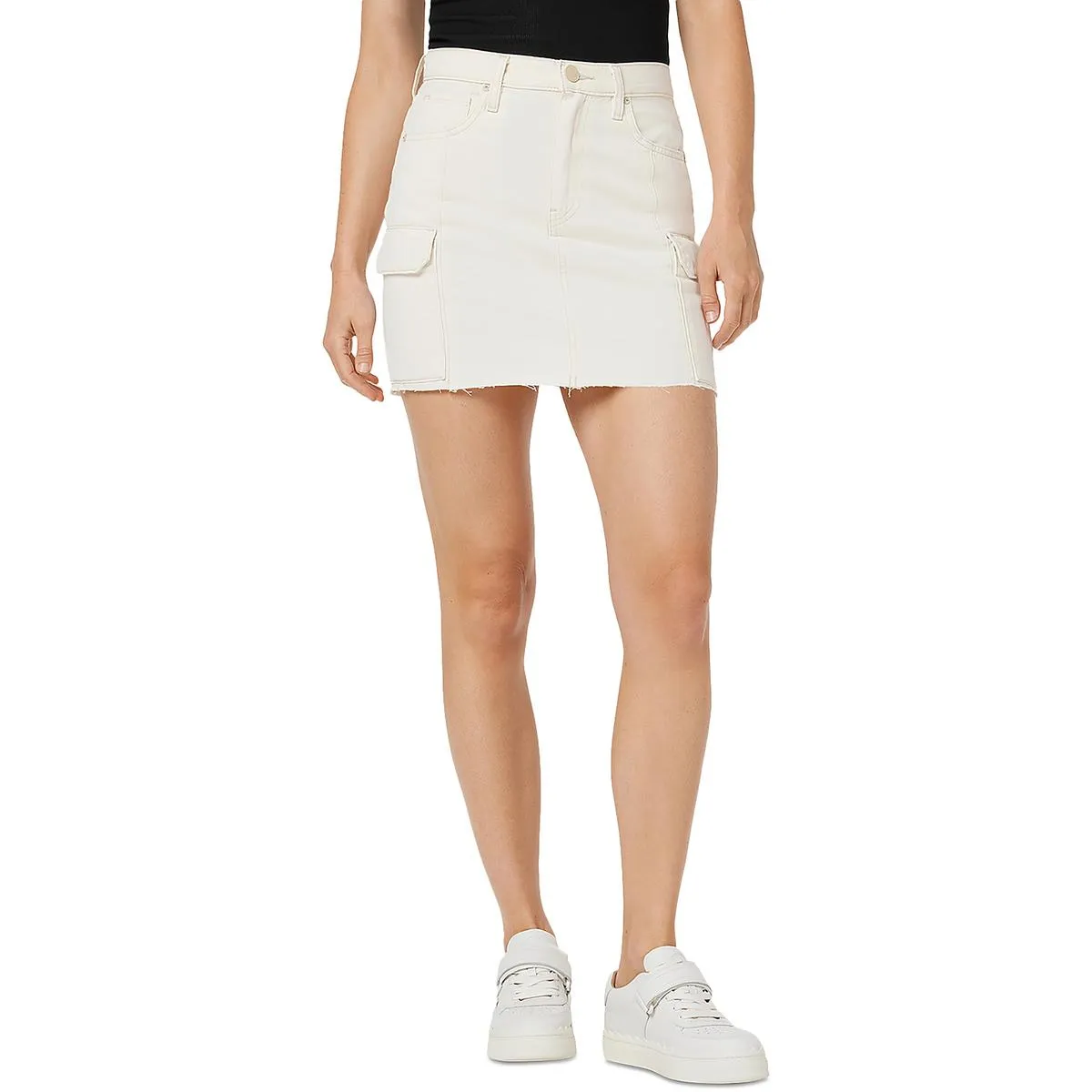 Womens Mini Cargo Denim Skirt