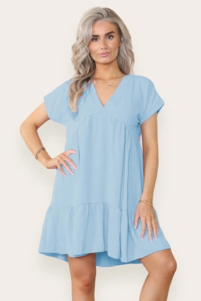 Womens Fancy Style Tiered Smock Dress mum jeans promo