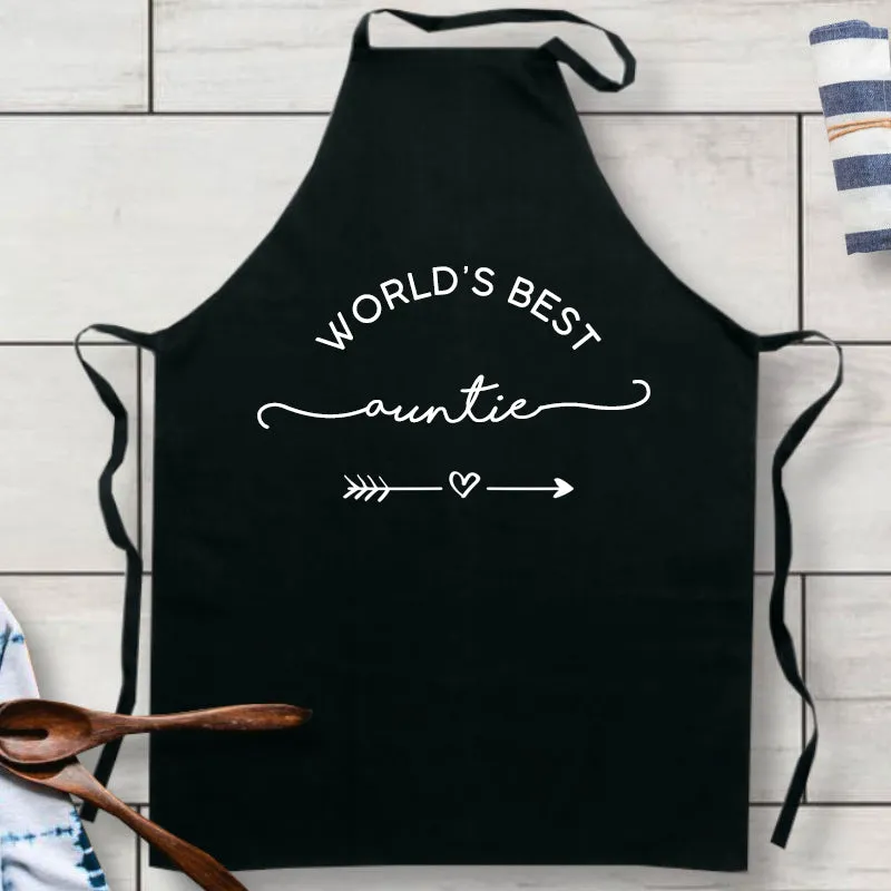 World's Best Auntie Apron (MRK X) Auntie Clothing - trendy auntie clothes sale