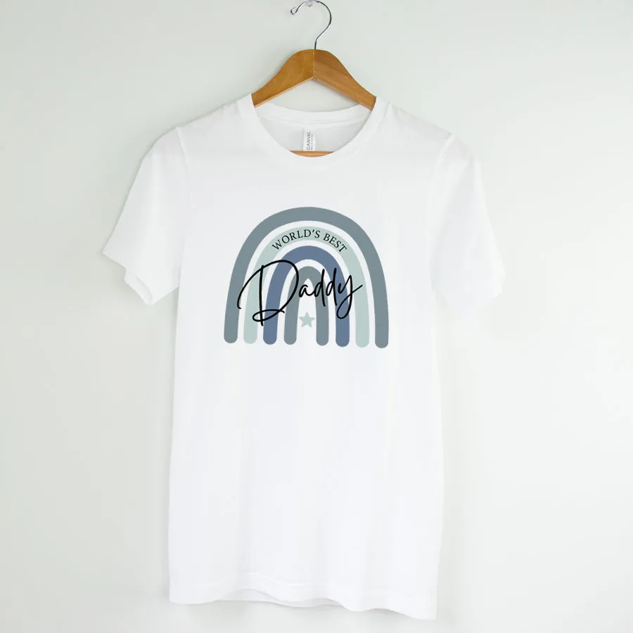 World's Best Daddy Rainbow Star T-Shirt mens dad clothes online