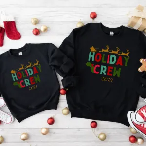 Xmas Holiday Crew 2024 Family Matching Black Sweatshirts maternity wear outlet