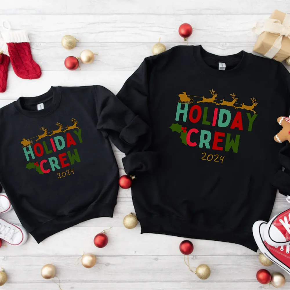 Xmas Holiday Crew 2024 Family Matching Black Sweatshirts maternity wear outlet