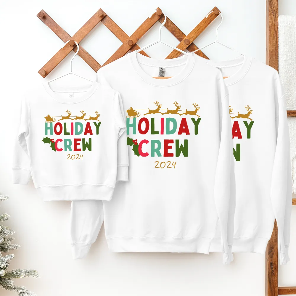 Xmas Holiday Crew 2024 Family Matching White Sweatshirts maternity wear outlet