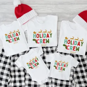 Xmas Holiday Crew 2024 Family Matching White T-Shirts & Baby Vest maternity wear outlet