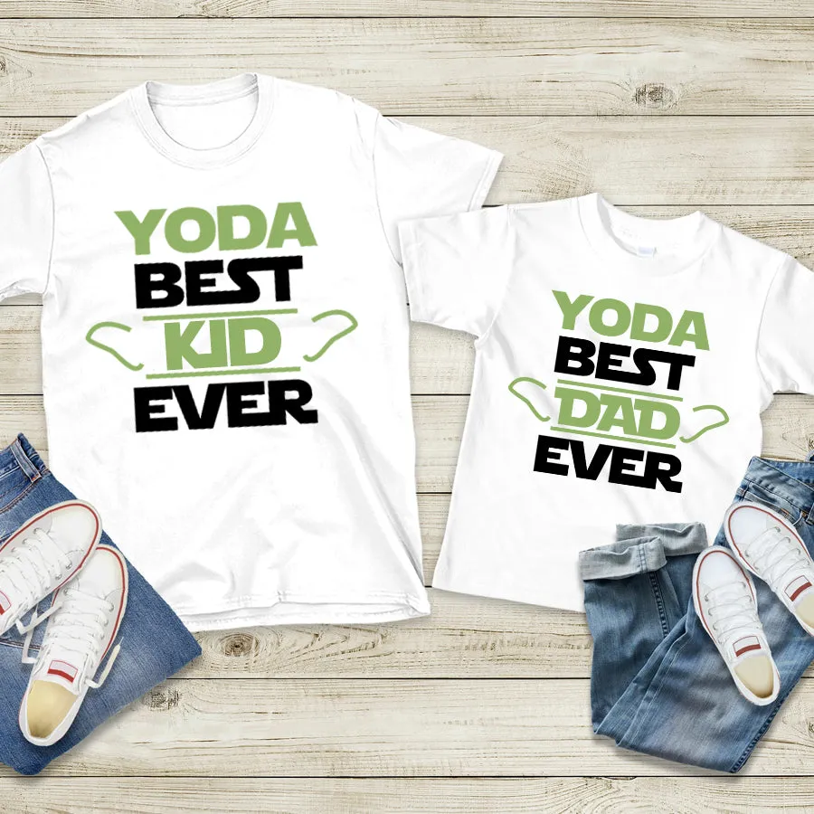Yoda Best Dad & Kid Matching White T-Shirts fathers day sale outfits