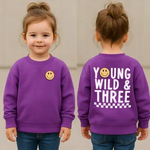 Young Wild & Three Smiley Face Sweatshirt boys clothes cheap sale