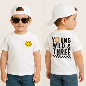 Young Wild & Three Smiley Face T-Shirt boys clothes cheap sale