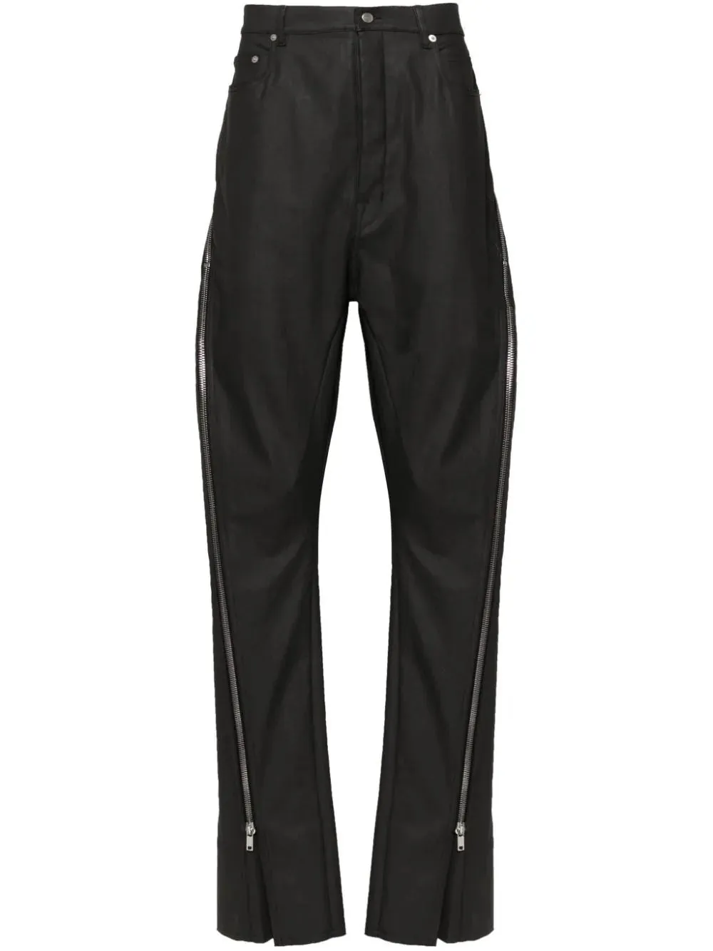 Zip-Detailed Coated Straight Trousers cheap bottoms online shop