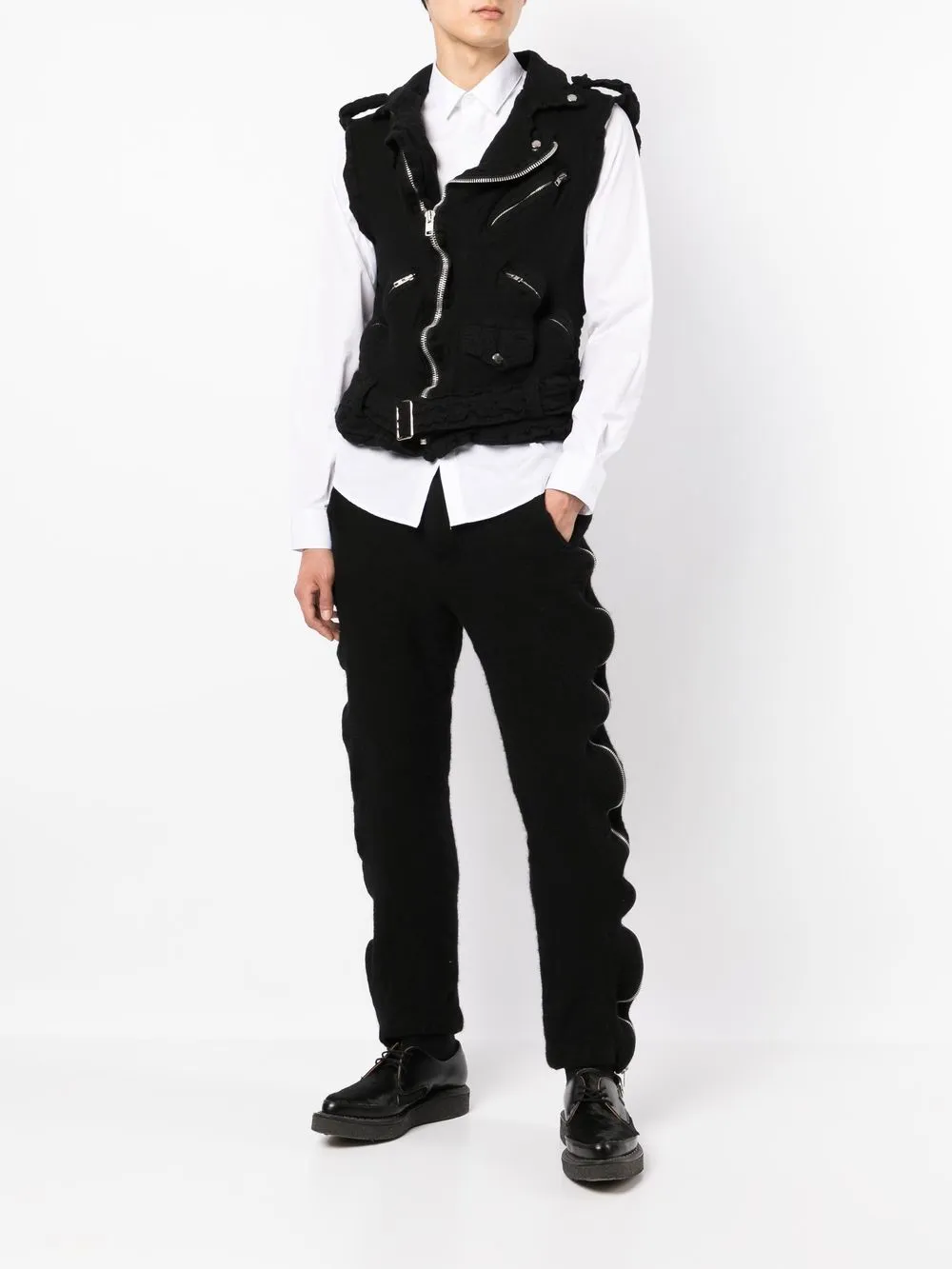 Zipper-Trim Trousers