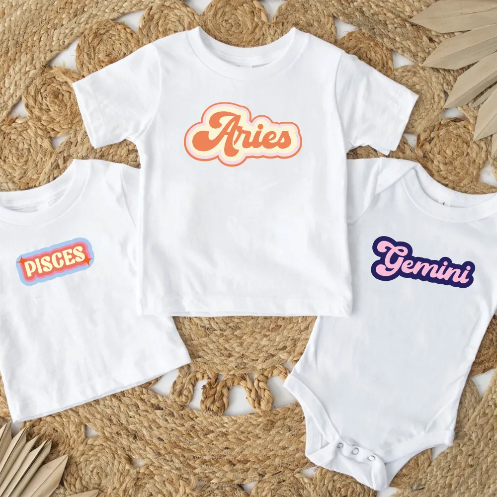 Zodiac Signs Graphic Kids T-shirt & Baby Vest cheap baby clothes online
