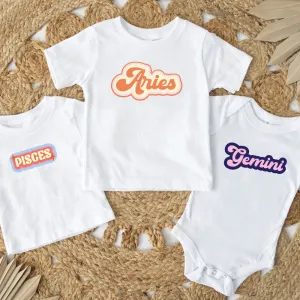 Zodiac Signs Graphic Kids T-shirt & Baby Vest cheap baby clothes online